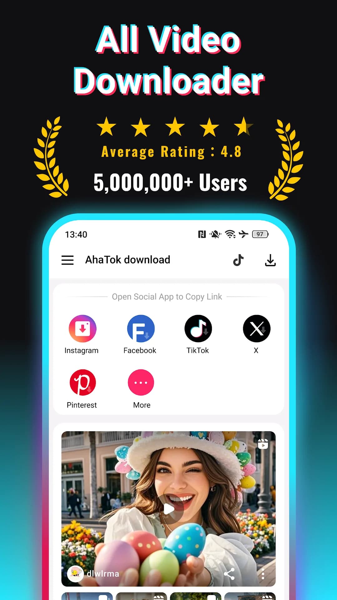 AhaTok Downloader مهكر — لقطة شاشة 1