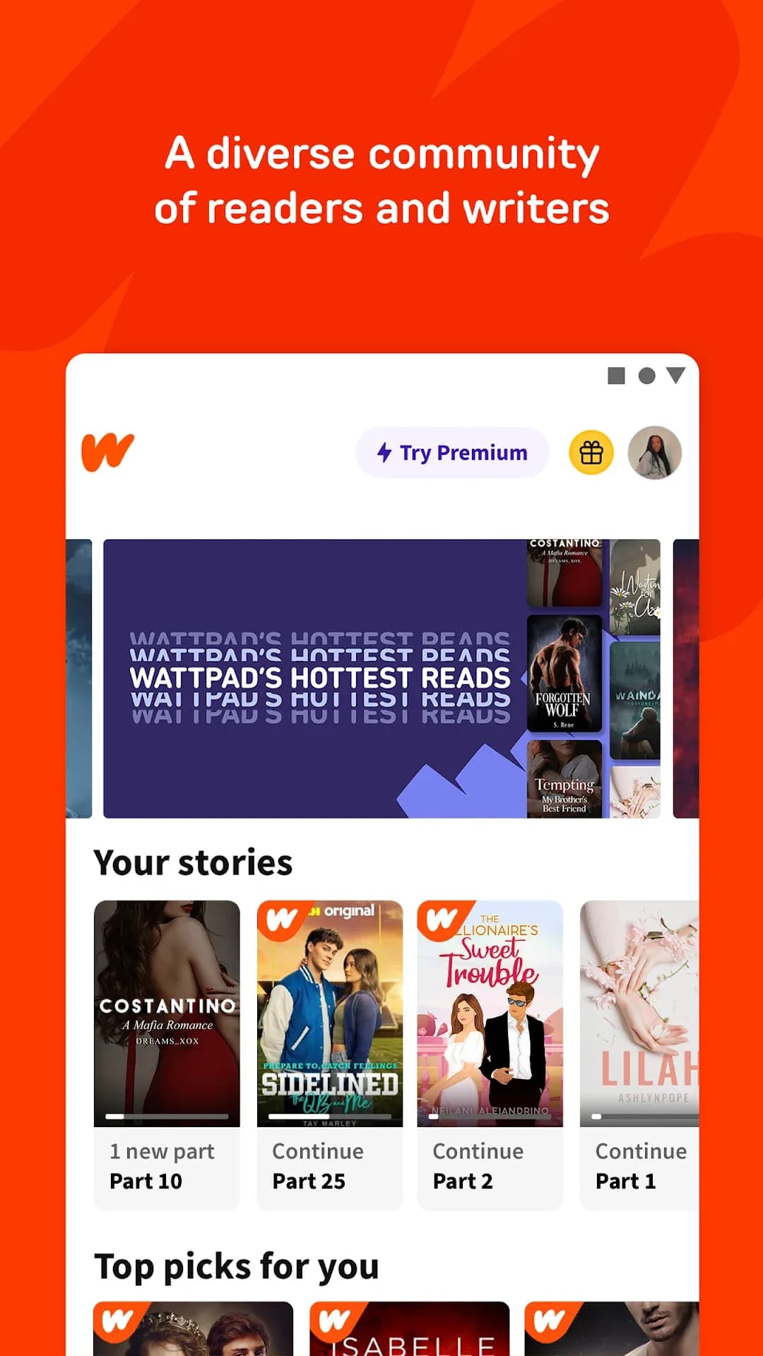 Wattpad — Capture d’écran 2